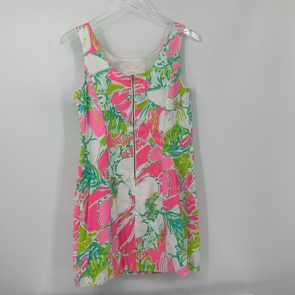 Lilly Pulitzer Cathy shift dress sleeveless Don't Give a Cluck pink green blue 2 - Picture 4 of 5
